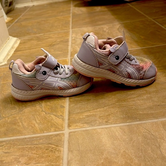 Asics Baby/New Toddler Rainbow Unicorn Velcro Sneakers. Great Used Cndtn- 2cute! - Picture 4 of 8